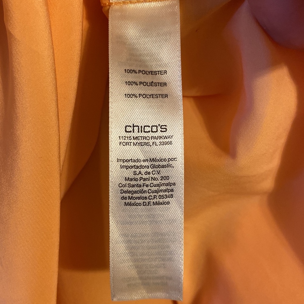 Chico’s Light Orange Long Tunic. Size 3 (16) - Picture 8 of 9